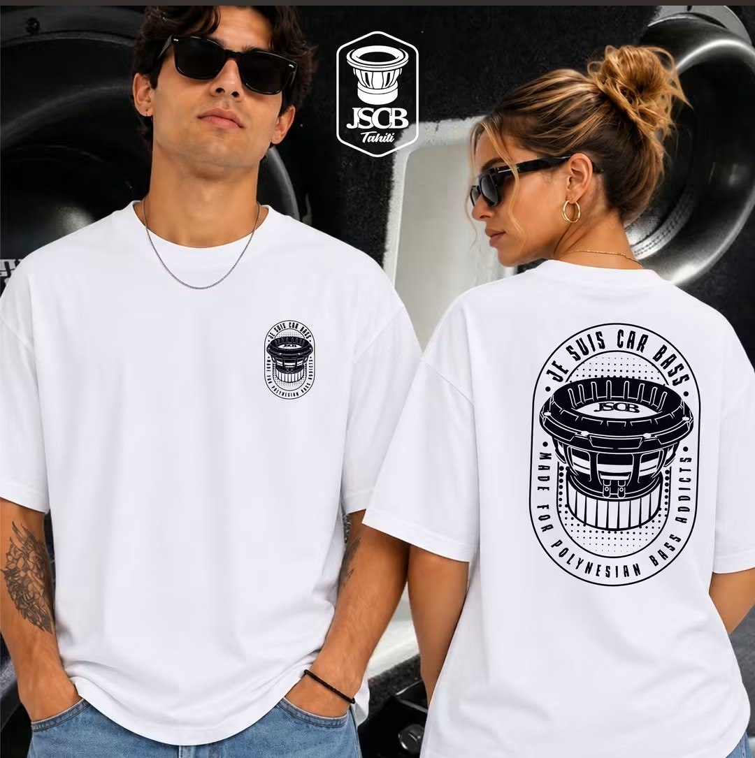 Dos du t-shirt Je suis Car-Bass, visuel enceinte